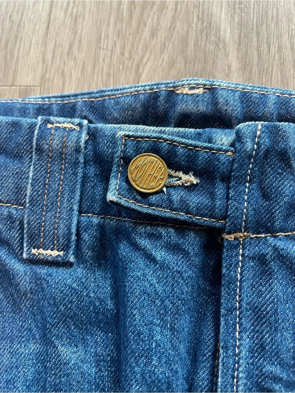 MOTHER Dark Blue Denim Maxi Skirt with Cargo Details - Picture 8 of 12